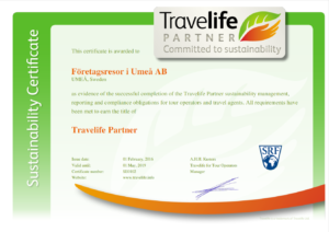 Travelife partner certificate